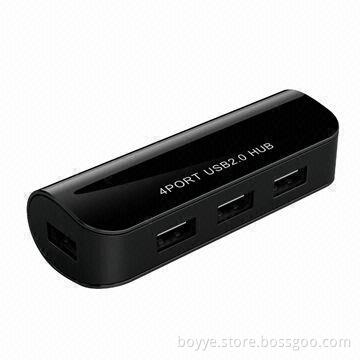 4-port USB2.0 Hub with 480Mbps High-speed and Elegant Design, 500mA Current Consumption